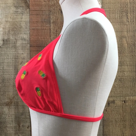Bare Assets Coral Pineapple Halter Bikini Top Womens Large Padded Swimwear - Picture 5 of 11